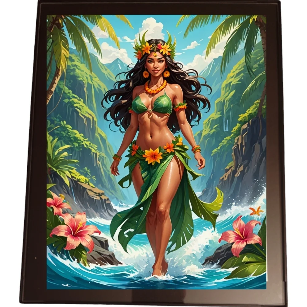 Polynesian Goddess Papatuanuku In A Glass Front Frame 8x10 Picture AI wall